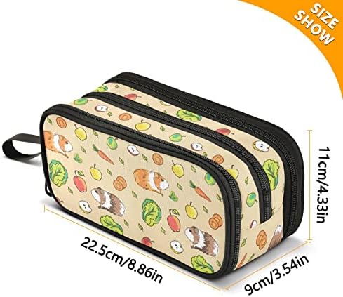 Fisyme Fruit Guinea Pigs Pencil Case Large Capacity Pen Box Makeup Pouch Holder Organizer Stationery Bag for School Office College Traval Adults