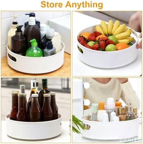 Semlos 360° Rotating Lazy Susan Organizers, 2 Packs 9" and 12" Turntable Spice Rack Organisers for Kitchen Organization 