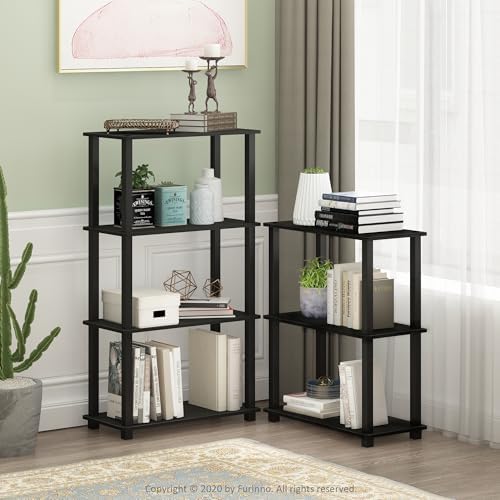 Furinno TURN-S-TUBE Storage Shelves, 3-Tier Book Shelf, Corner Shelf, Toolless Open Shelves, for Organization and Storag