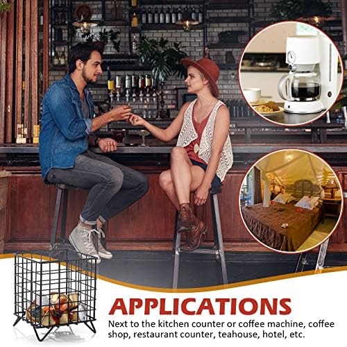 Zubebe 4 Pcs Coffee Pod Holder Large Capacity Coffee Pod Basket Wire Organizer Capsule Cages Metal Storage Capsule Baske