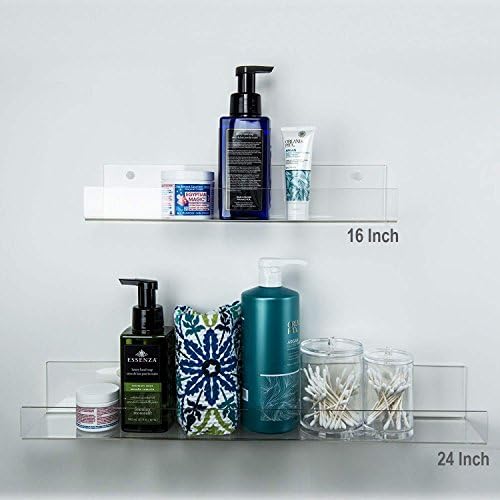 HUJI Clear Invisible Contemporary Floating Acrylic Shelf Display Bookshelf Modern Rack Collectibles Books Photos Art Wor