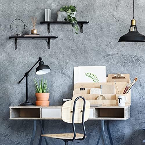 Kersally 8 Inch Shelf Brackets, 6 Pack Heavy Duty L Brackets for Shelves, 90 Degree Triangle Metal Supports for DIY Floa