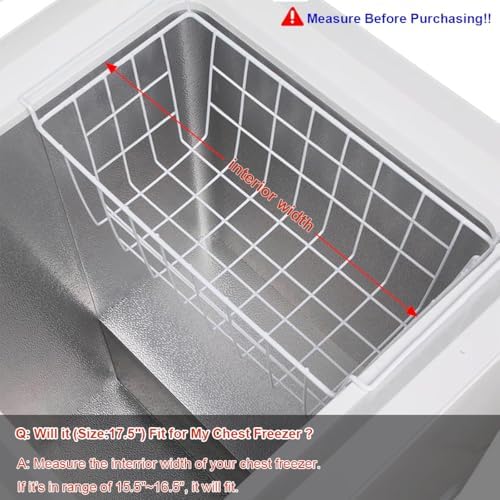 Orgneas 17.5" Freezer Organizer Bins for Chest Freezer Storage Rack Bins
