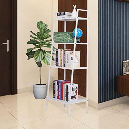 Book Ladder Shelf,4-Tier Ladder Shelf Bookcase Storage Flower Shelf Display Shelf，White