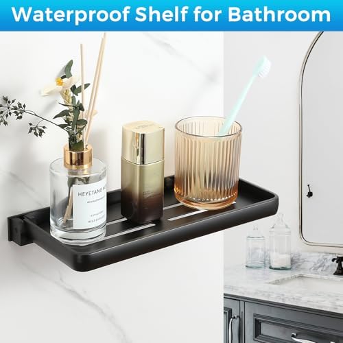 RV Fold-Down Wall Shelf - 12 Inch Space Saving Small Folding Shelf | Wall Mount Storage for RV, Laundry Room, Bathroom, 