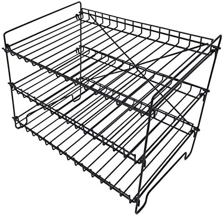 FixtureDisplays 16" x 12.5" x 10" Wire Rack for Countertop Use with 3 Open Shelves, Black 10085-NEW