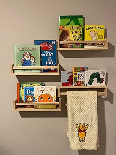 Gneric Floating Shelves for Wall, Burlywood Nursery Book Shelves, 15.7 inch Kids Bookshelf, Wall Shelves for Living Room