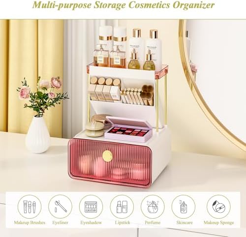 FOLLOWIN Bathroom Organizers and Storage with Drawer, Makeup Organizer