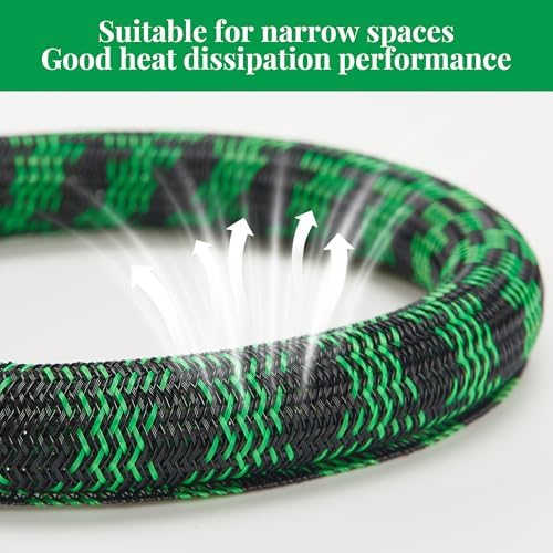 Cable Sleeve 1/4 Inch x 25FT Self-Wrapping Wire Loom