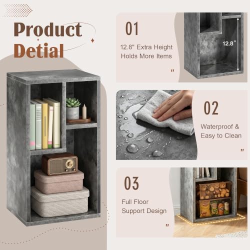 VECELO Cubby Storage Organizer Bookcase, Open Cube Display Shelf Cabinet, Freestanding Multicompartment Bookshelf for De