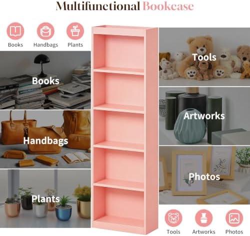 5 Tier Bookshelf,Open Storage Book Shelf,68 Inch Bookcase