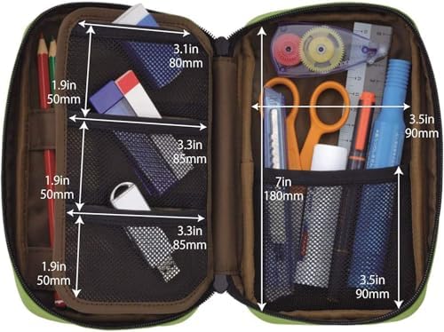 LIHITLAB Large Capacity Zipper Pencil Case For School Office College, Big Capacity 4 Compartments Pencil Bag Holder Adults Teen Boys Girls, Travel Cosmetics Storage, Navy Camo (A7551-132)