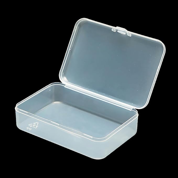 12 Pack Rectangle Clear Craft Supply Case (3.58 x 2.32 x 0.98 Inch), Small Plastic Containers for Small items, Crafts, Beads, Coins, Jewelry and Business Cards