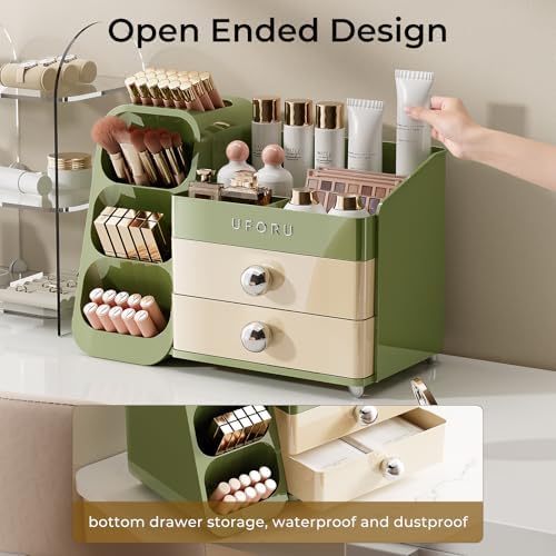 UFORU Makeup Organizer Countertop with Brush Holder for Vanity Bathroom