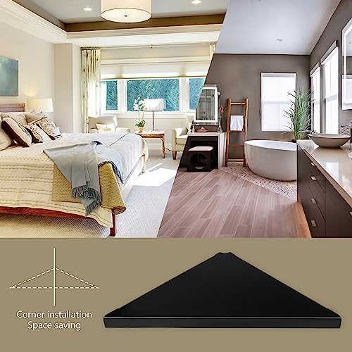 evron Corner Shelf Wall Mount, Acrylic Corner Shelves for Bathroom & Kitchen, Living Room, Space-Saving Wall Mounted Cor