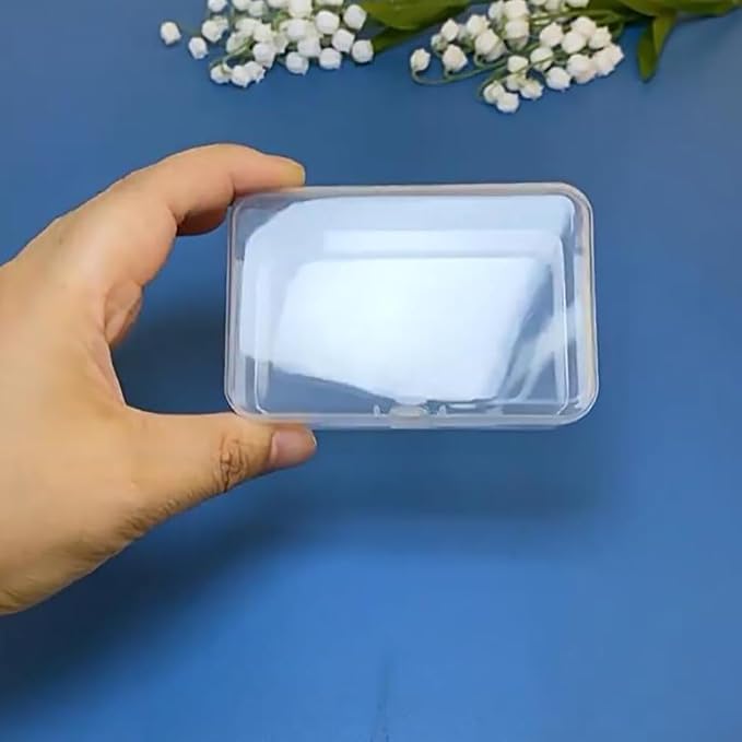 12 Pack Rectangular Clear Plastic Organizer Storage Box Containers (3.54 x 2.36 x 1.38 inch) with Lid for Beads and More