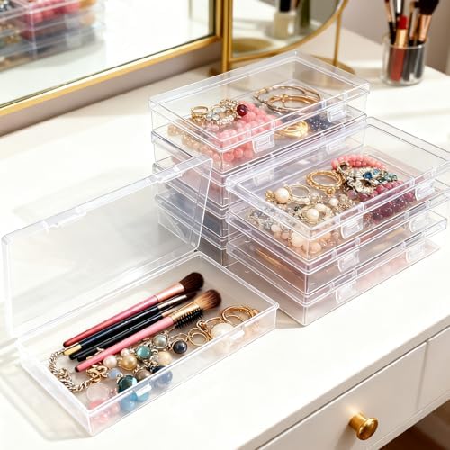 8 Pack Rectangular Clear Plastic Storage Containers