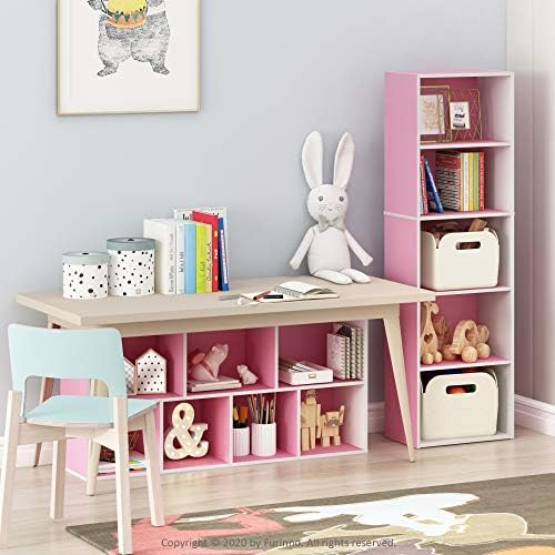 Furinno LUDER Book Shelf, 7-Cube Bookshelf, Bookcase with Open Shelves, 9.4 x 19.5 x 41.7, Easy Assembly, for Living Roo