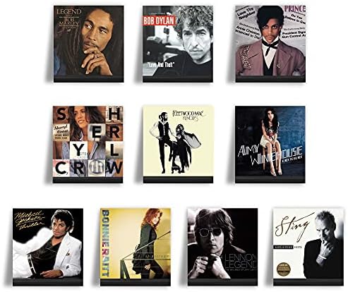 Ilyapa Vinyl Wall Mount Floating Record Shelves- 10 Pack, Black Wood