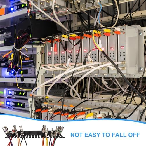 OSALADI Wall Mount Cable Rack with 19 Slots Steel Cable Organizer for 5.5-9.5Mm Wire Management Home Office Storage
