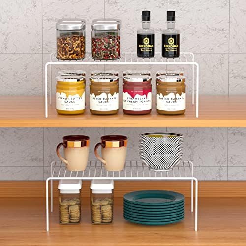 Kitchen Cabinet Shelf Organizer Set of 6, Medium (13 x 9.4 inch) Metal Wire Pantry Storage Shelves, Dish Plate Racks for