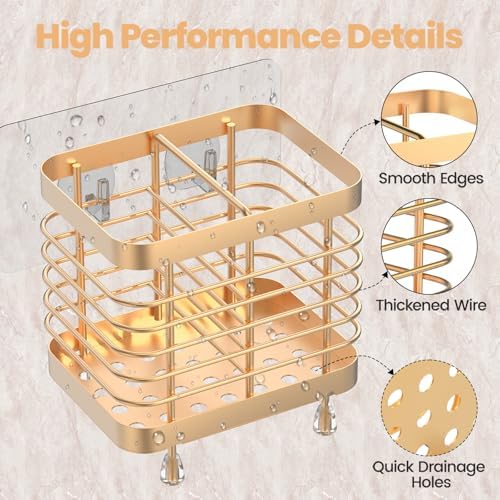 Luxspire Toothbrush Holders for Bathroom, Stainless Steel,2 Slots,Rose Gold