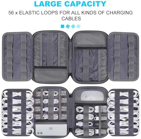 Lacdo Cord Organizer Travel, Cable Organizer Bag Case, Portable Electronics Organizer travel Case, 6 Layer Large Capacit