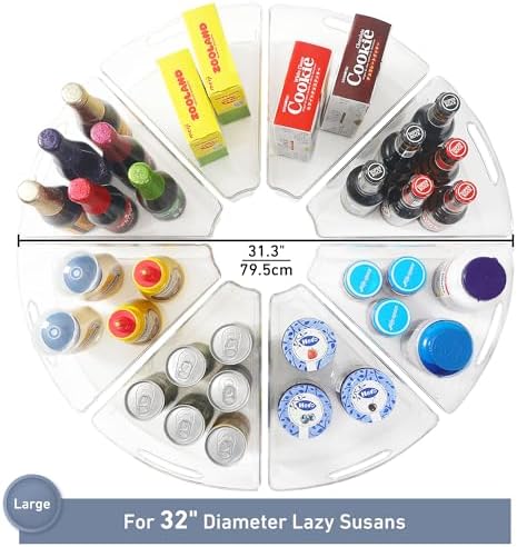 Leeden Lazy Susan Cabinet Organizer, 1/8 Wedge Bins for 32in, 8 Pack
