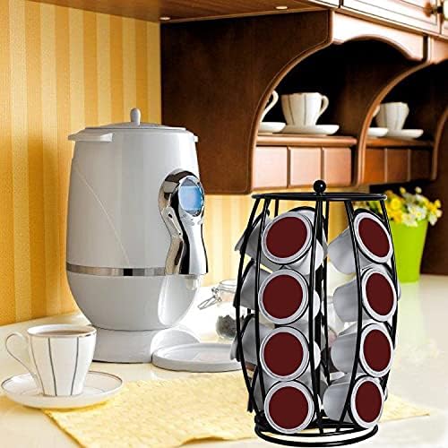 K Cup Carousel Coffee Pod Holder Kcup Organizer Coffee Station Coffee Décor Storage for Counter, Holds 20 Coffee Pods, N