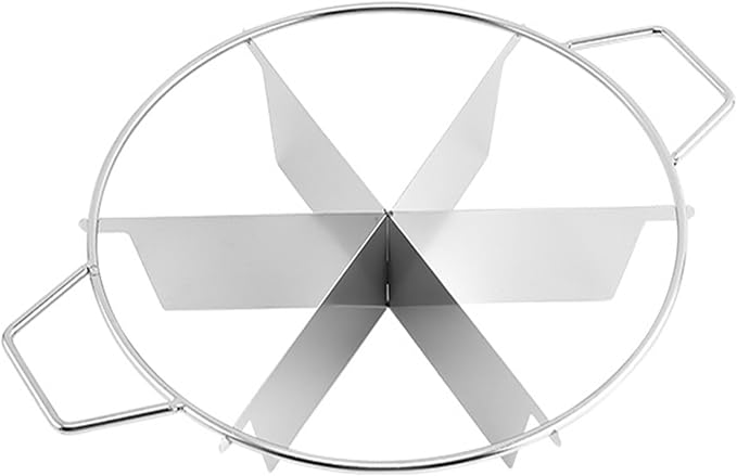 CTESNE【Non Stick Cake Cutter】6-Piece Stainless Steel Cake Cutter, Pie Cutter with Side Handles, Cake Slicer for Even Slices,Kitchen Baking Tool (11" Diameter)