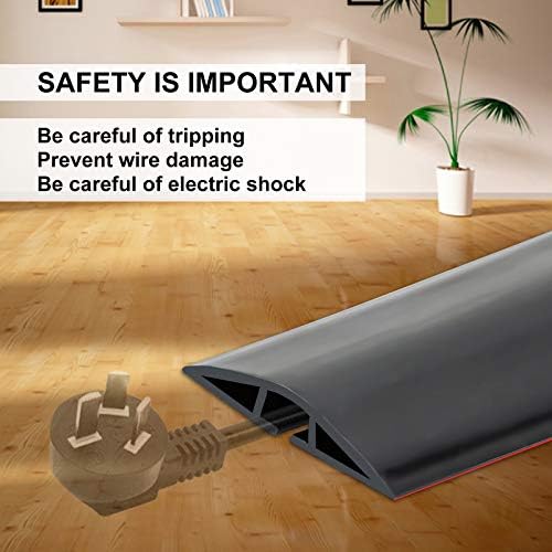 10Ft Floor Cord Cover Silicone Cable Protector Easy to Install Wire Organizer and Hider Ideal Extension Cord Cover for H