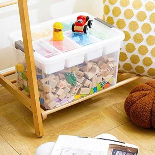 Citylife 32QT Clear Craft Organizers and Storage Box with Removable Tray