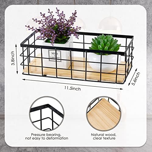 Funrous 2 Pcs Metal Small Wire Basket Wall Hanging Wire Basket Hang Small Bathroom Kitchen Storage Organizer Toilet Pape