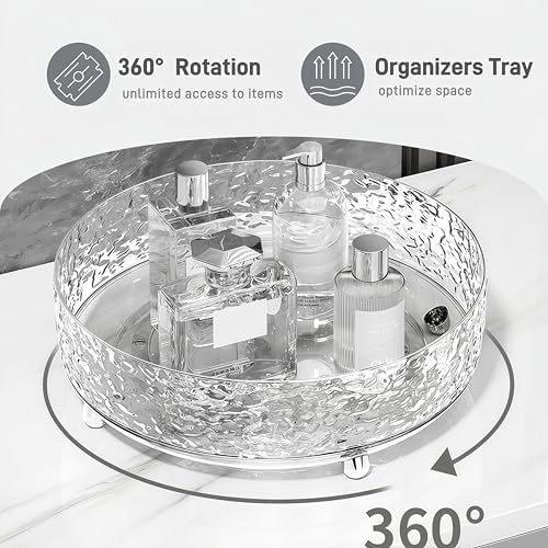 Premium Lazy Susan Organizer,9 inch Turntable Organizer for Bathroom, Kitchen, Vanity, Countertop, Table Top, Cabinet, P