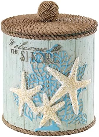 Avanti Linens - Covered Jar, Bathroom Storage for Q-Tips & Cotton Balls