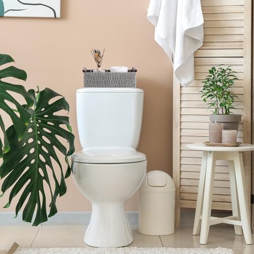Boao 3 Pcs Boho Storage Wicker Baskets Handmade Woven Decorative Paper Rope Baskets for Organizing with Handle Counterto