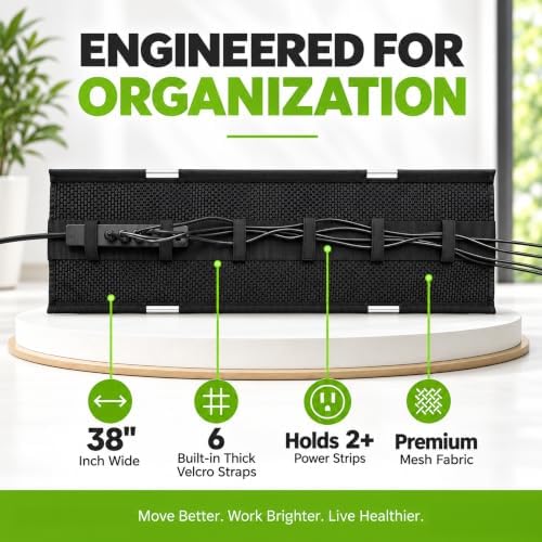 Perfect POSTURE Mesh Cable Management Tray Under Desk Cord Organizer - 38"