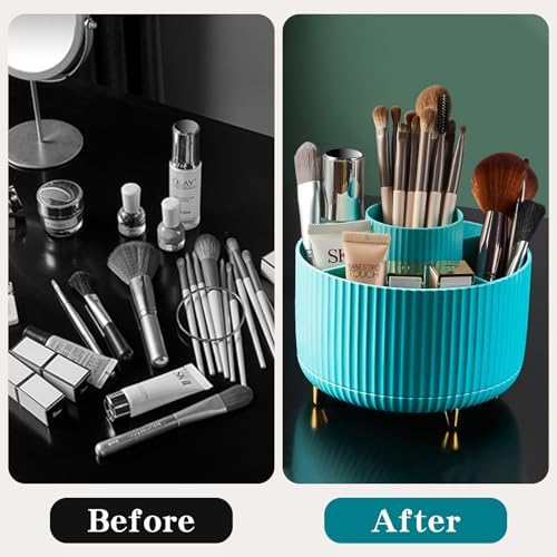 fanado 360° Rotate Makeup Brush Holder Organizer, Makeup Organizers Countertop, Makeup organization and Skincare Storage