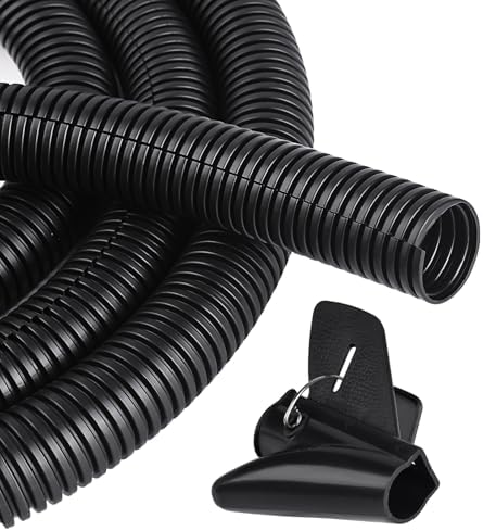 25FT - 3/4 Inch Split Wire Loom with Installation Tool - Black