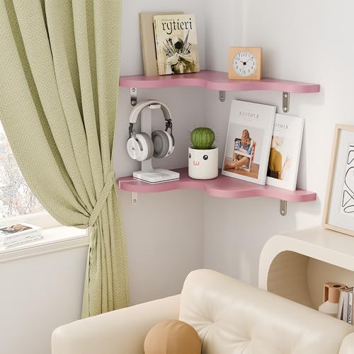 Cute Cloud Shelves, Wavy Floating Corner Shelf, Cute Corner Wall Shelves for Nursery Decor, Cloud Shelf for Bedroom,Livi