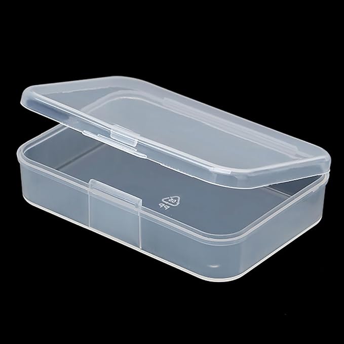 12Pcs Rectangular Mini Plastic Storage Containers (3.46 x 2.28 x 0.79 inch), Small Plastic Clear Beads Storage Containers Box for Beads, Small Items etc
