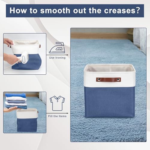 Bagnizer Collapsible Fabric Storage Cubes 11x11 Cube Storage Bins, 4 Pack Closet Baskets Box with Handles for Organizing