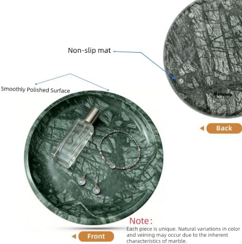 Marble Round Vanity Tray, Natural Polished Serving Tray