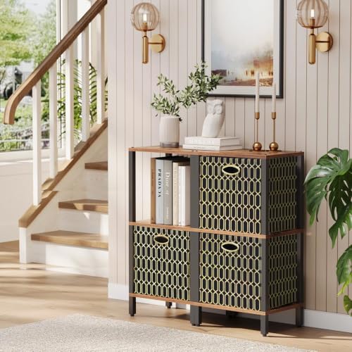 Posprica 11x11x11 Foldable Fabric Storage Cube Organizer Bins Cubby Baskets