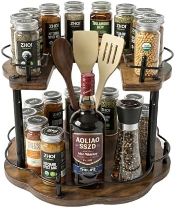 12 Inch Wood Lazy Susan Organizer Spice Rack
