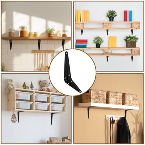 24Pcs 5 x 4 Inch Black Shelf Brackets, L Brackets