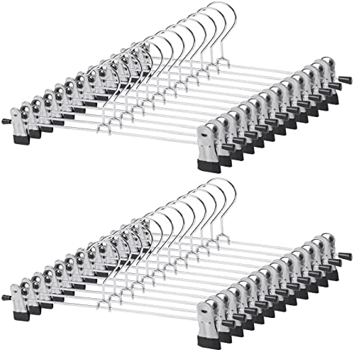 GoodtoU Pants Hangers, 30Pack Skirt Hangers with Clips Metal Hangers for Pants Clips Men Women Kids Trouser Shorts Jeans Clothes