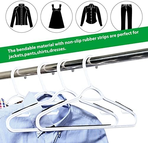 Plastic Clothes Hangers 30 Pack, Hangers with Grip Black