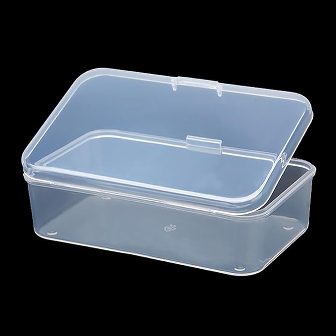 12 pcs Clear Plastic Box Containers (4.65" x 2.84" x 1.38 inch), Organizer Storage Box for Small items, Rectangular Storage Containers, Small Bead Organizer