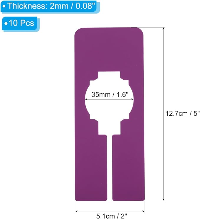 PATIKIL Clothes Dividers for Hanging Clothes, 10 Pack Rectangle Closet Clothing Rack Size Dividers Blank Labels Sorting Rectangular Separator for Closet, Purple